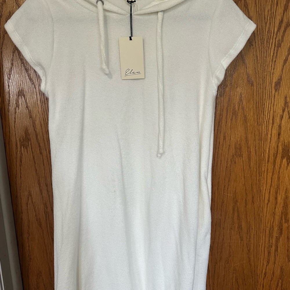 Elan Ivory Hooded Swim Coverup / Top